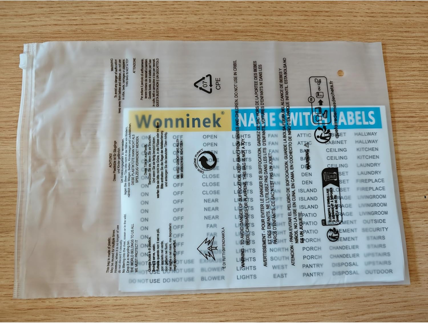 Transparent Waterproof Light Switch Labels – 600 Stickers for Home & Office