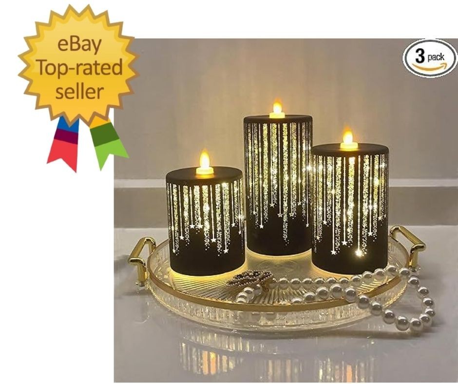 Led Candles Flickering Flameless Battery Small, Medium, Large, Black