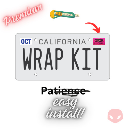 Red and Daffodil Yellow 70s White Background California Plate Wrap DIY Kit