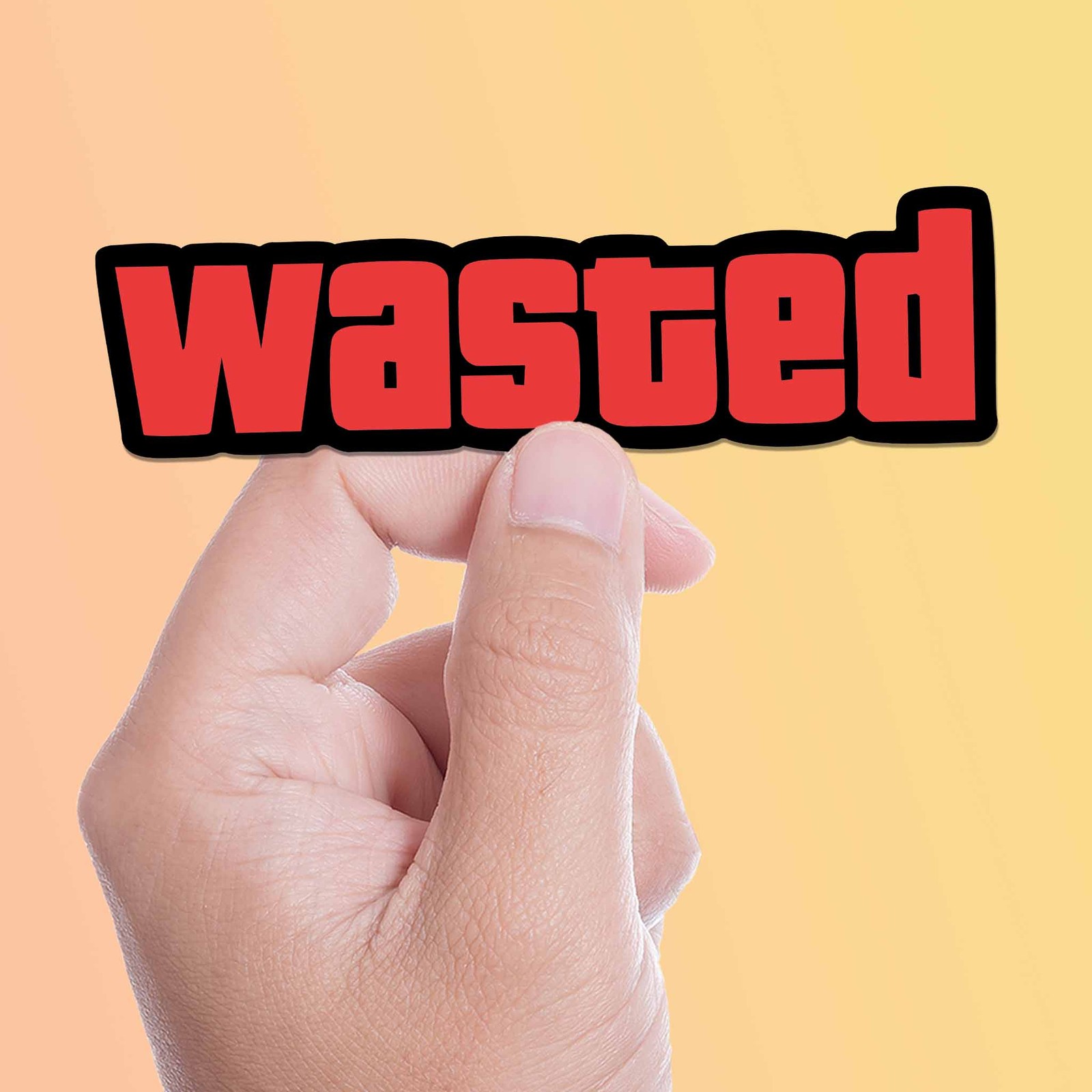Wasted Funny Gaming Sticker