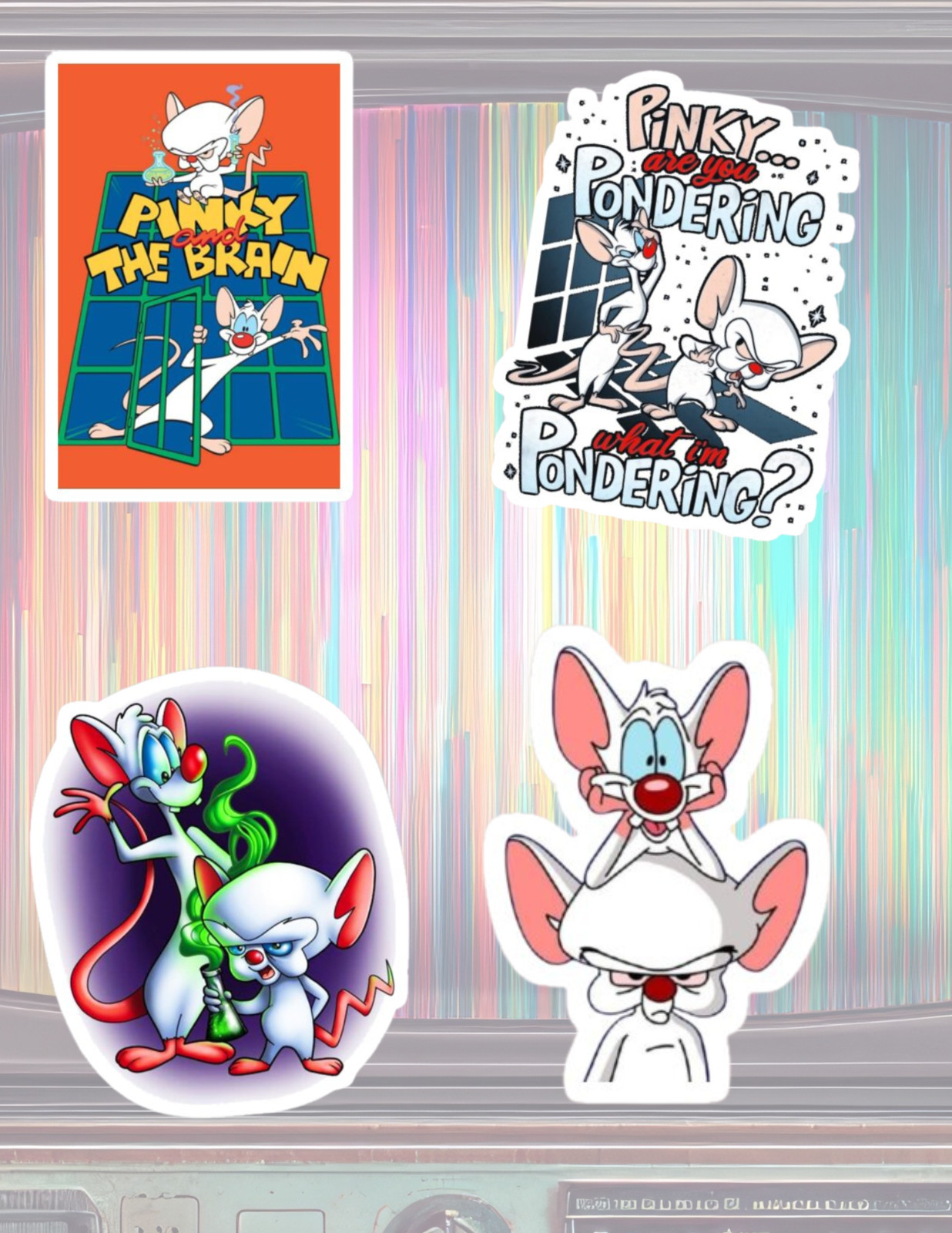 Pinky And The Brain Cartoon 4pc Sticker Pack