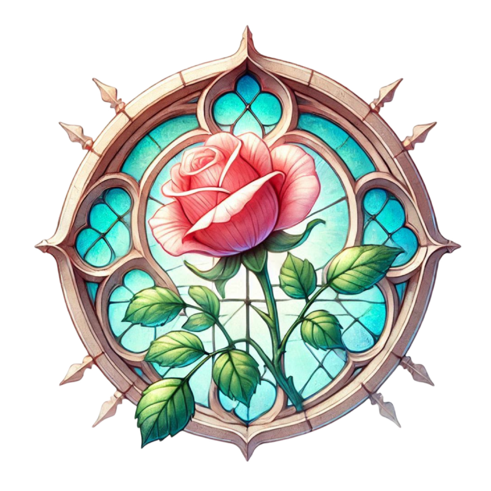 Wall Decal Sticker Roses Stained Glass Window Wall Sticker 18X18cm Large