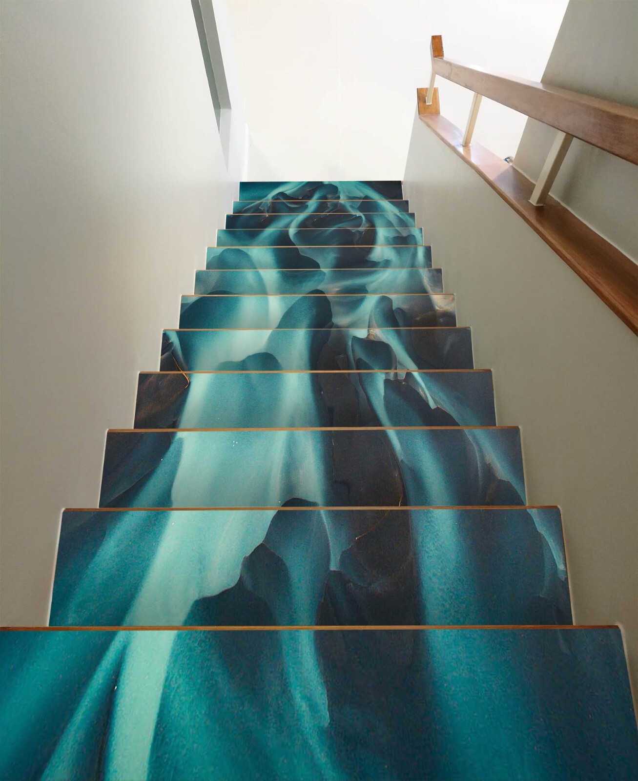3D Fantasy Blue W185 Stairs Risers Decoration Photo Mural Vinyl Wallpaper Vera