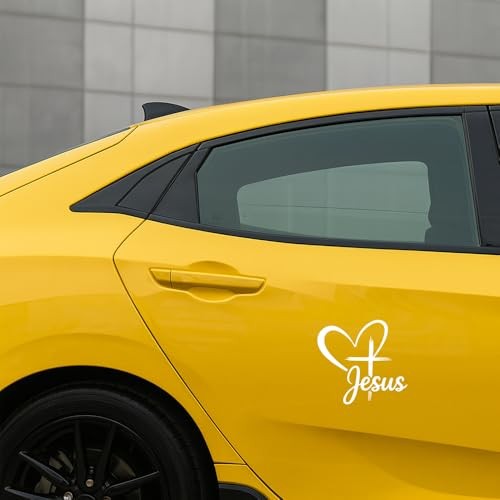 Christian Jesus Sticker, Waterproof Vinyl Decal Script Jesus with 7×6.7 Inches
