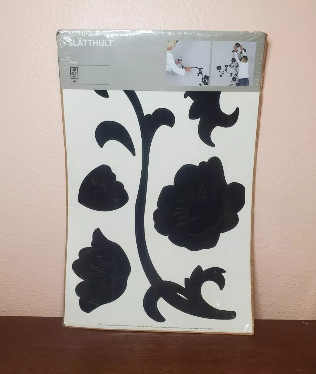 IKEA SLATTHULT KALOU WALL STICKERS 001.200.07 BLACK FLOWERS 2006 – NEW IN PACK!