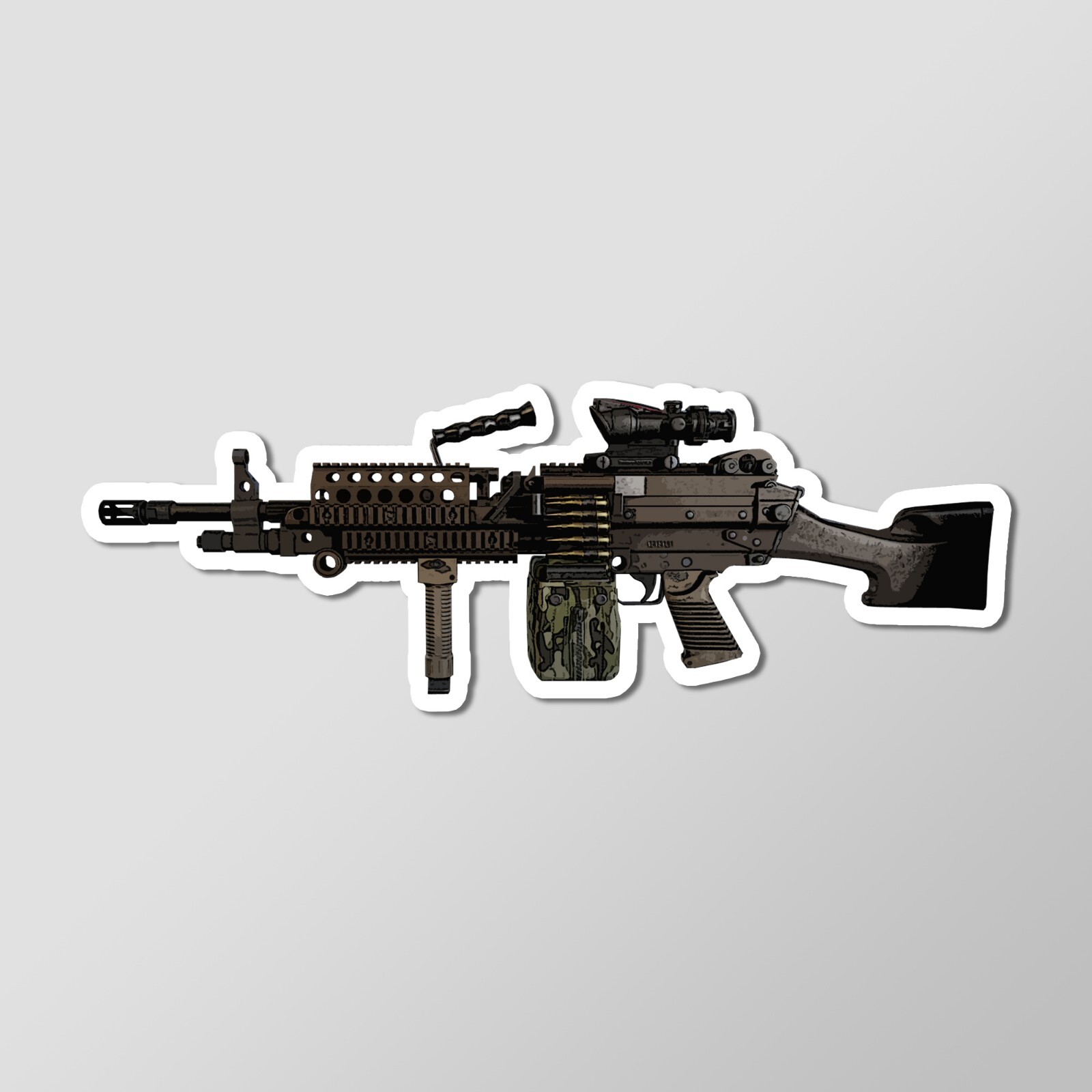 MK46 MOD 0 Light Machine Gun Art – Laptop Sticker Vinyl 4" Wide