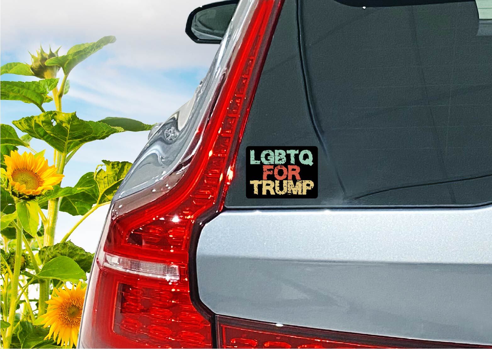 LGBTQ For Trump Decal Sticker Vance MAGA 2024 Vote Pride Ally Retro Make Great