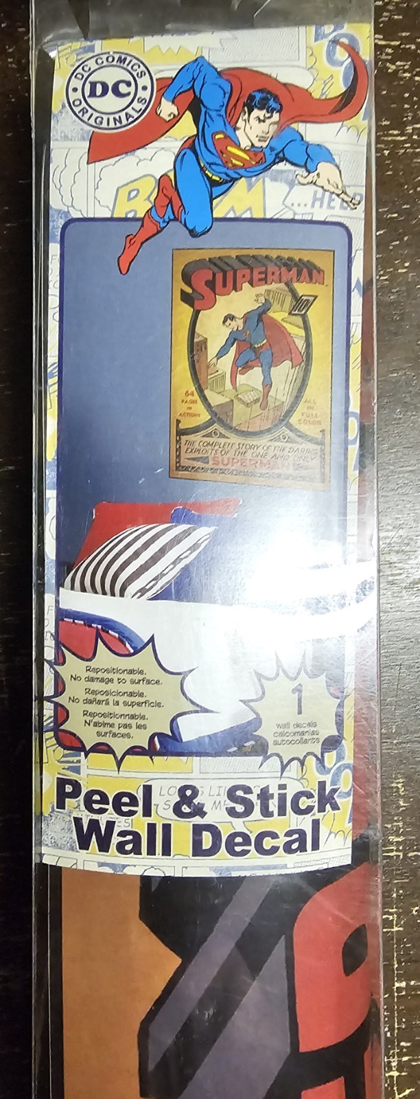 🇨🇦 New RoomMates Wall Decal DC Universe Superman #1 Comicbook Cover 24" x 33"