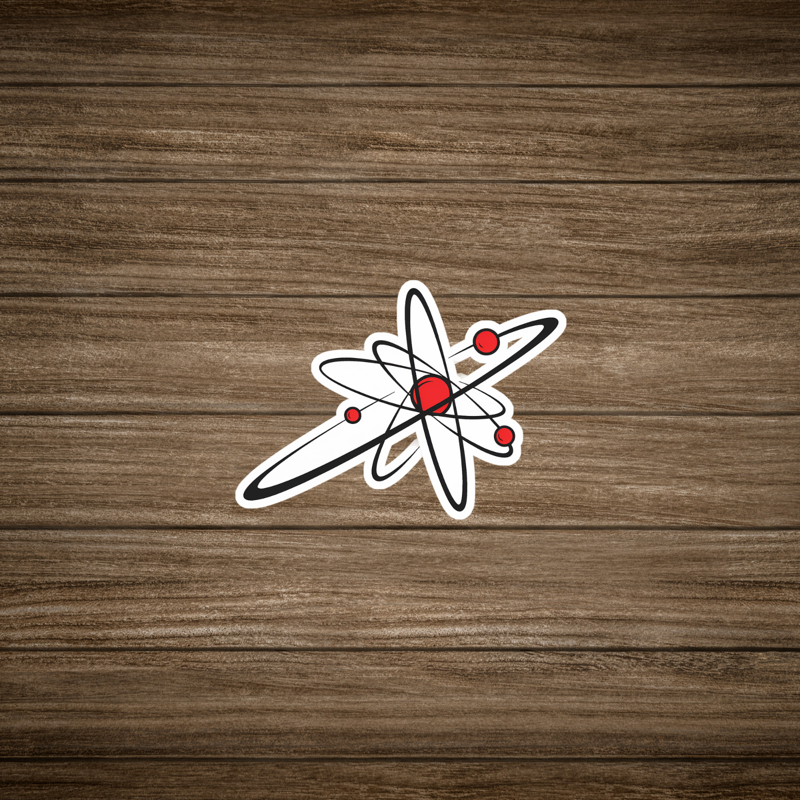 Retro Atomic Age Inspired Sticker – Sci-Fi Atom Symbol Decal #1710