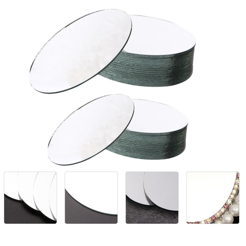 20PCS Round Mirror Tiles Craft Mirror Beveled Glass Mirror Crafts Mirror Tiles
