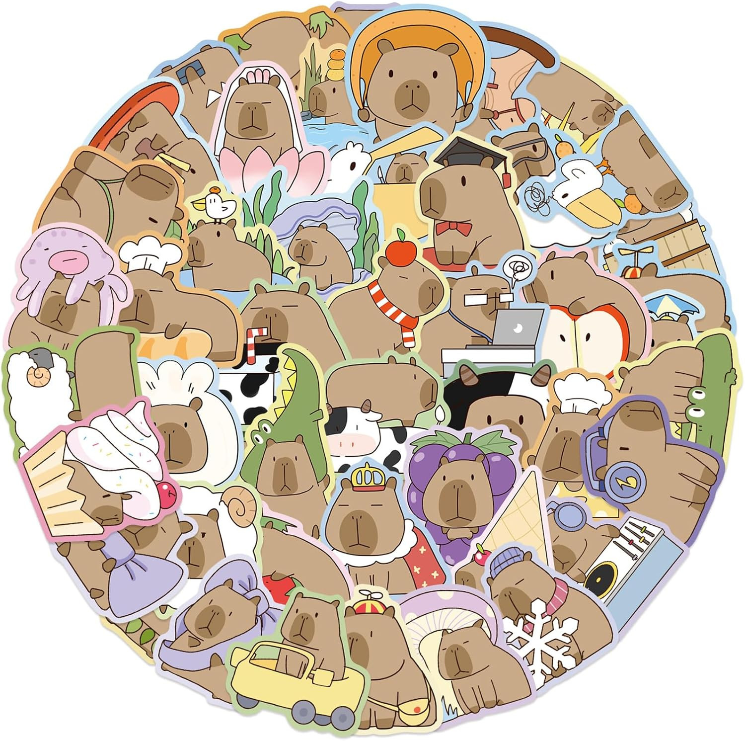50Pcs Funny Meme Animal Stickers for Kid Cute Animal with Glasses Stickers Fun G