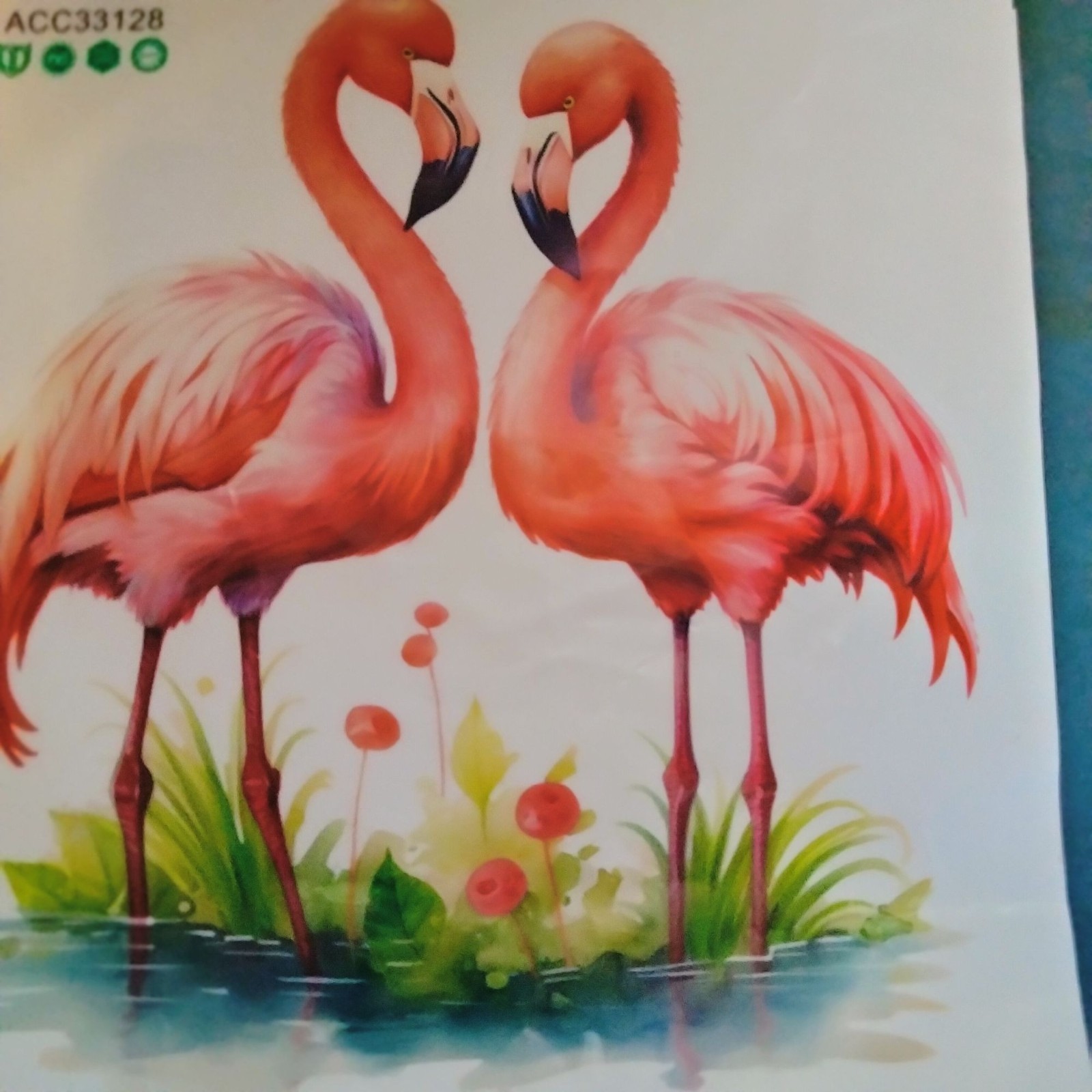 Flamingo Couple Decal large 11 inch Stick On Tropical Beachy Love Romance