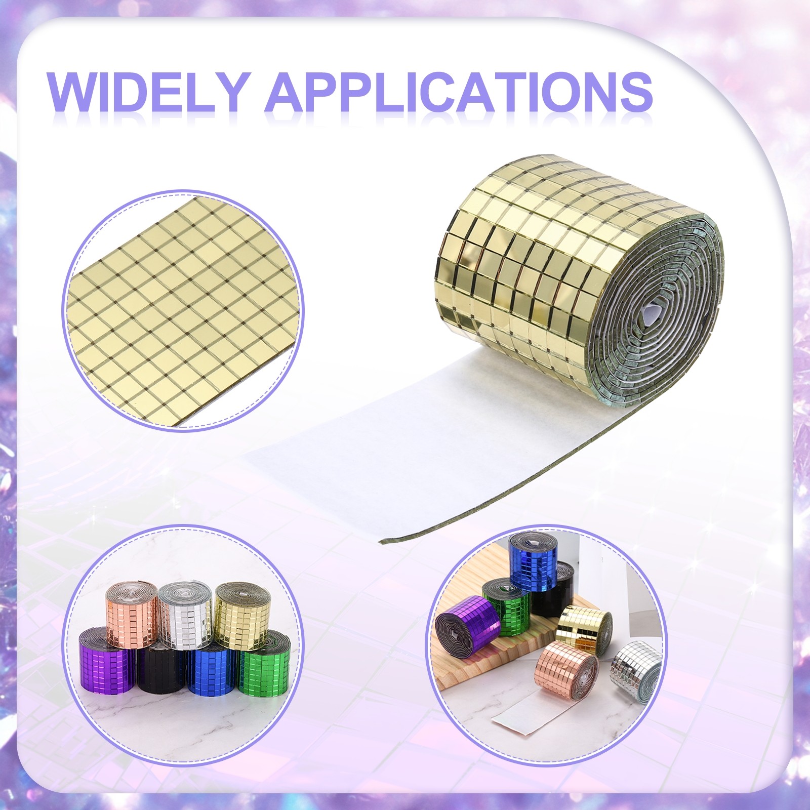 3200 Pieces Adhesive Mosaic Tiles 5 x 5 mm Disco Tiles Gold 2 Pcs