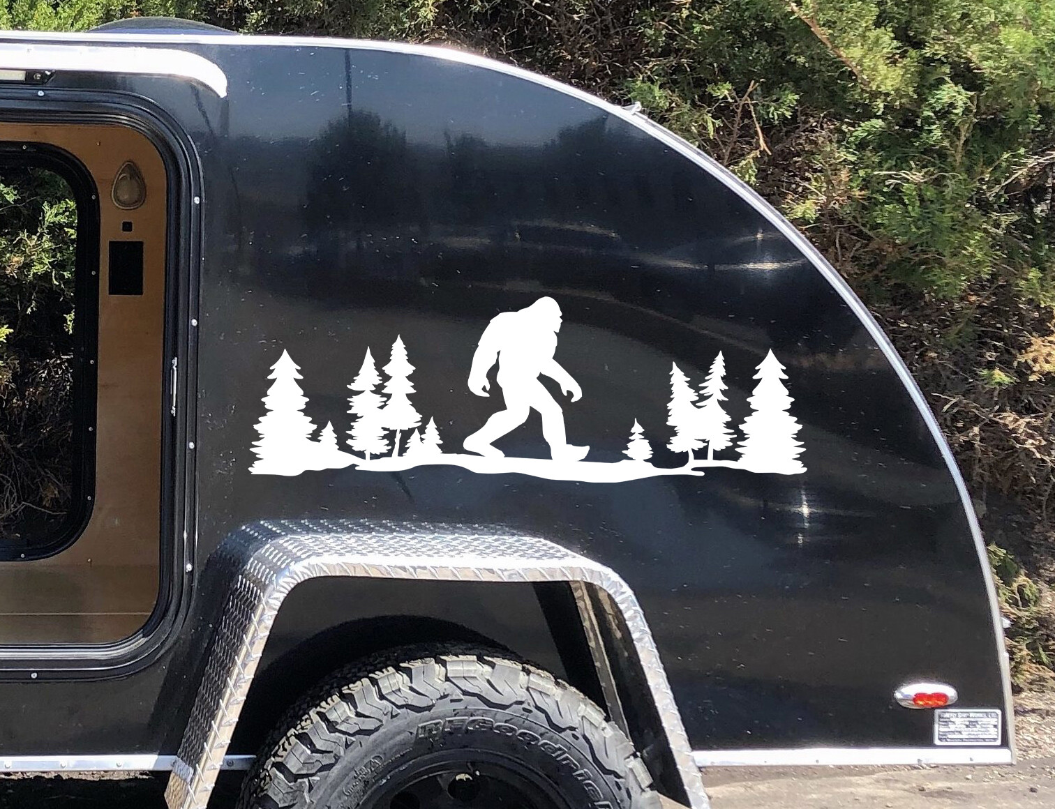 Bigfoot Forest Scene V1 – Sasquatch PNW RV Camper Graphics – Die Cut Sticker