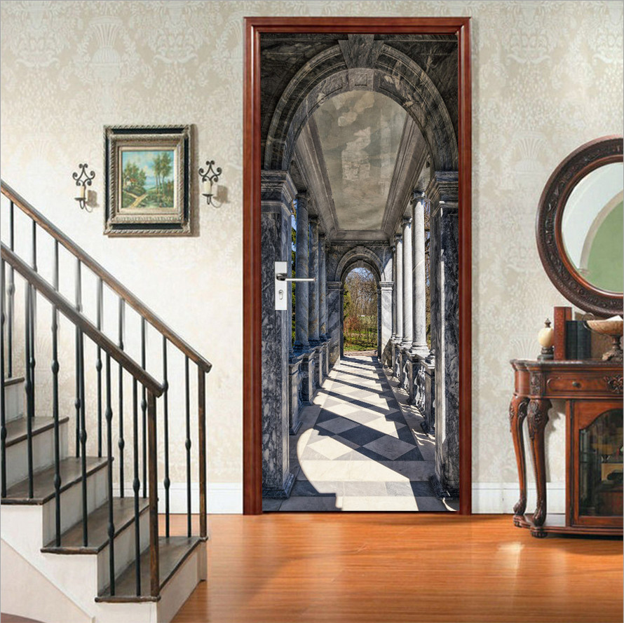 Abstract Style Morden PVC Door Sticker Art Wall Decals Mural 3D Home Room Decor