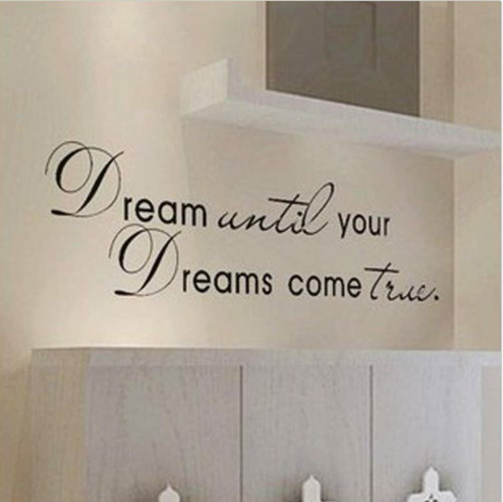 Dream Until Your Dreams Come True Quote Saying Wall Sticker Home Decal Decor