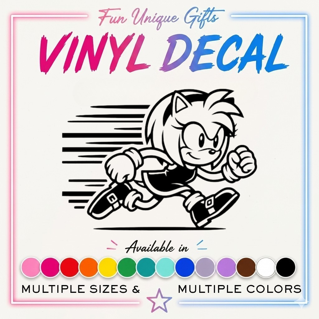 Sonic Amy Rose Vinyl Decal Sticker -Multiple Colors & Sizes- SHIPS FREE!