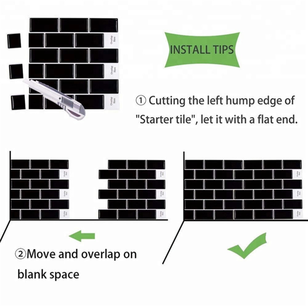 Self- Adhesive Brick Wallpaper Removable Faux Peel and Stick Decals