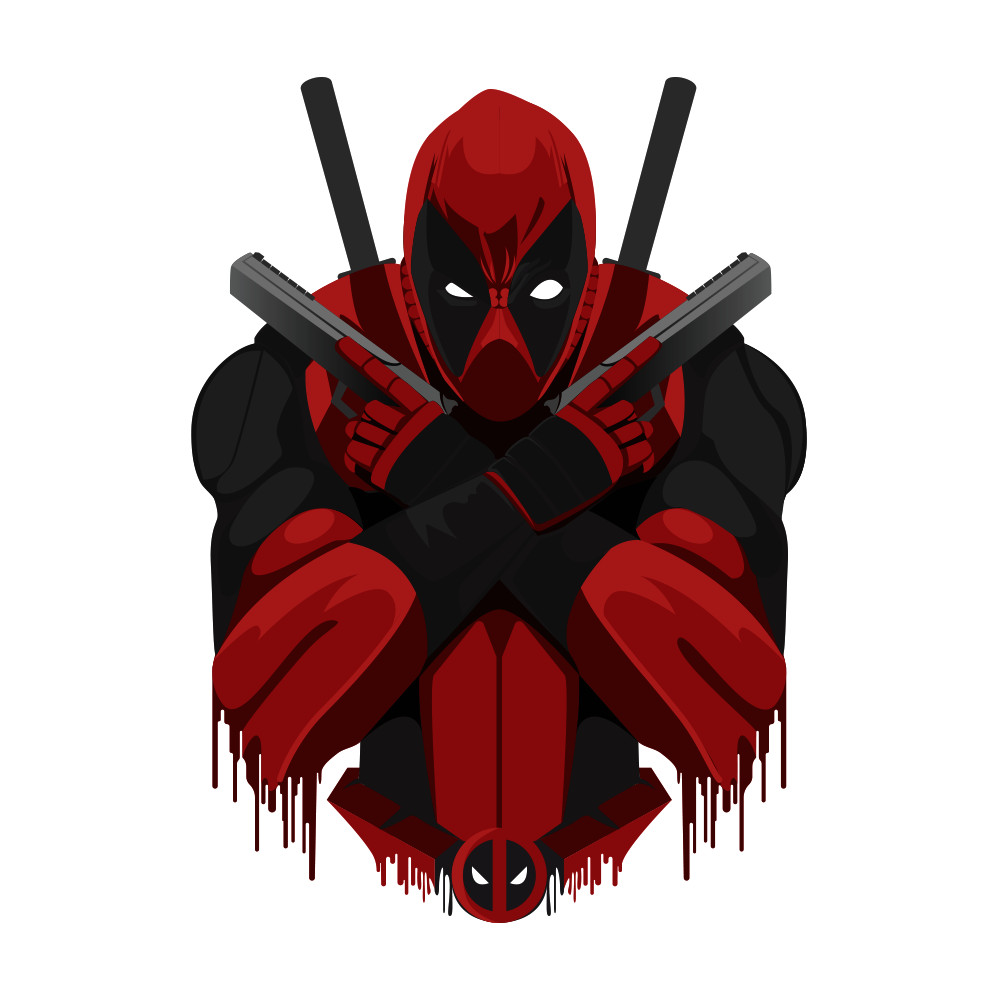 Deadpool Adhesive Vinyl Decal, Weatherproof Sticker 5"W x 5"H