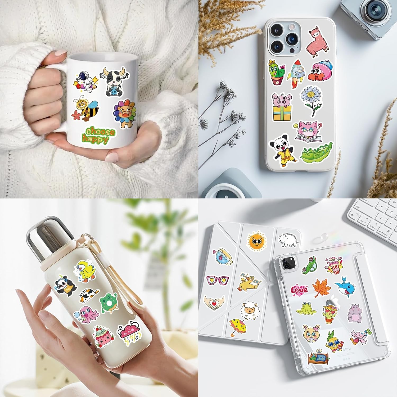 300 pcs Animal Sticker for Water Bottles, Cute Waterproof Vinyl Stickers Pack De