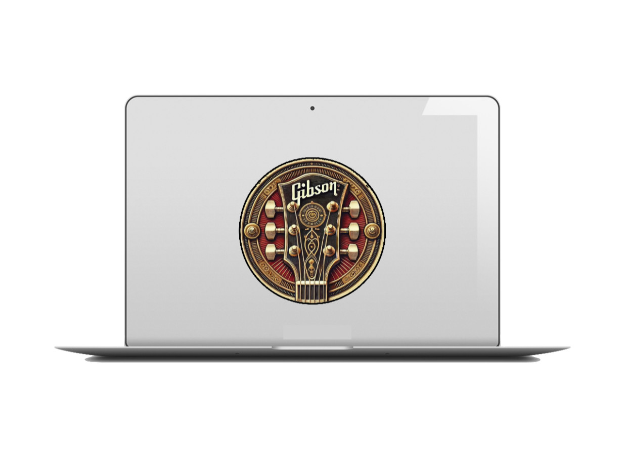 Guitar Gibson – 4in Handmade Vinyl Decal Auto Cooler Laptop Case Lg Cup Decor 26