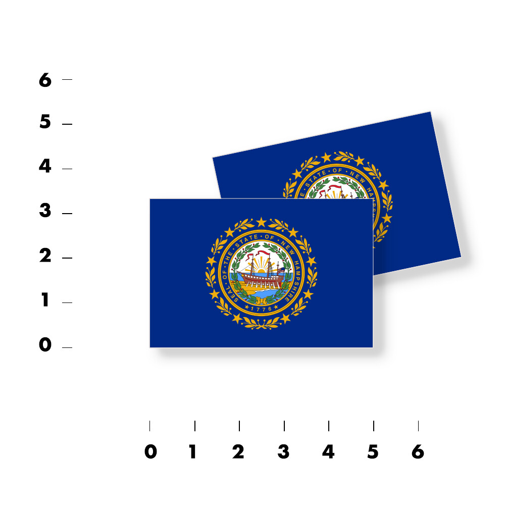 New Hampshire State Flag -Set of 4 Vinyl Sticker / Adhesive Decals Various Sizes