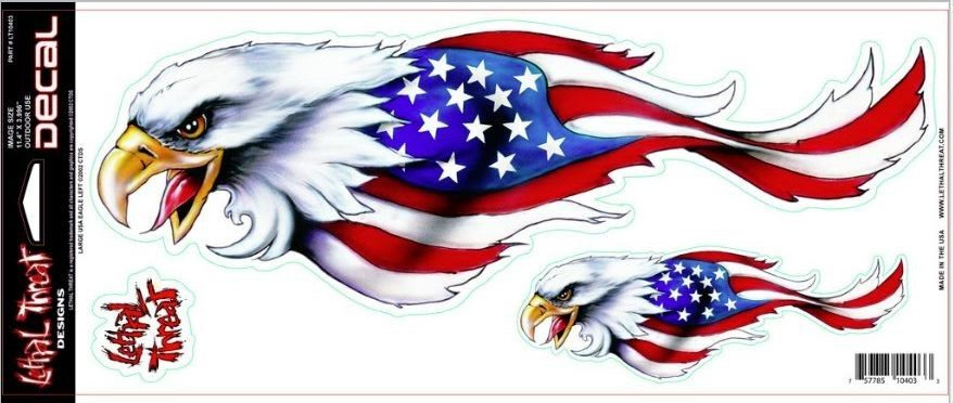 NEW LETHAL THREAT USA EAGLE LEFT DECAL STICKER 12"x5" LT10403