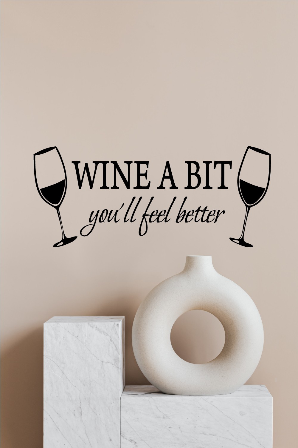 WINE A BIT Quote Letter Wall Sticker Decal Home Arts Kitchen Decoration decor