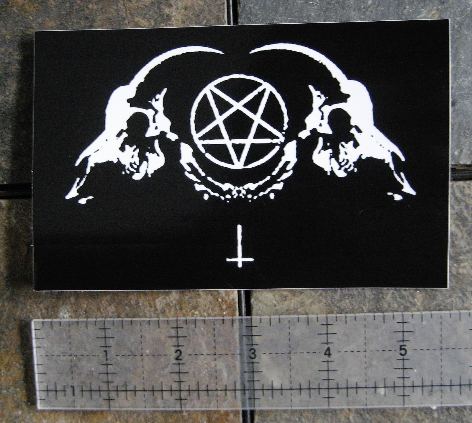 Goat Skull Sticker Occult Bumper Decal Baphomet Satanic Leviathan Pentagram