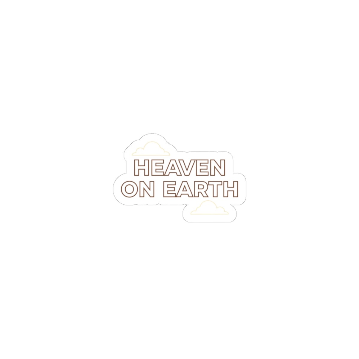 Handwritten Brush Script "Heaven on Earth" Sticker | Marker Font Kiss-Cut