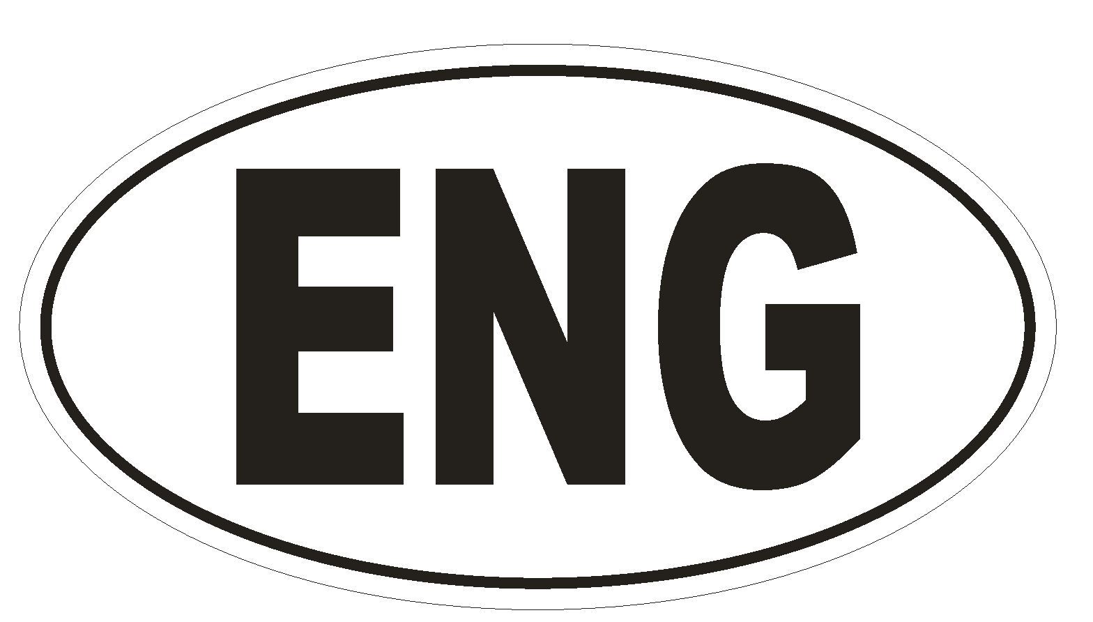 ENG England Country Code Oval Bumper Sticker or Helmet Sticker D928