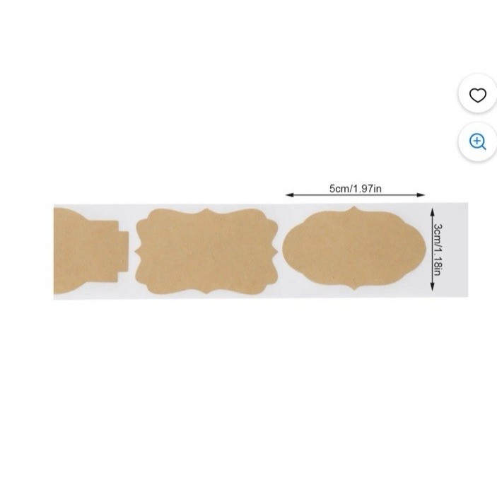 Stickers 500pcs Self-Adhesive Kraft Paper Labels Roll Bakery Home Office NEW