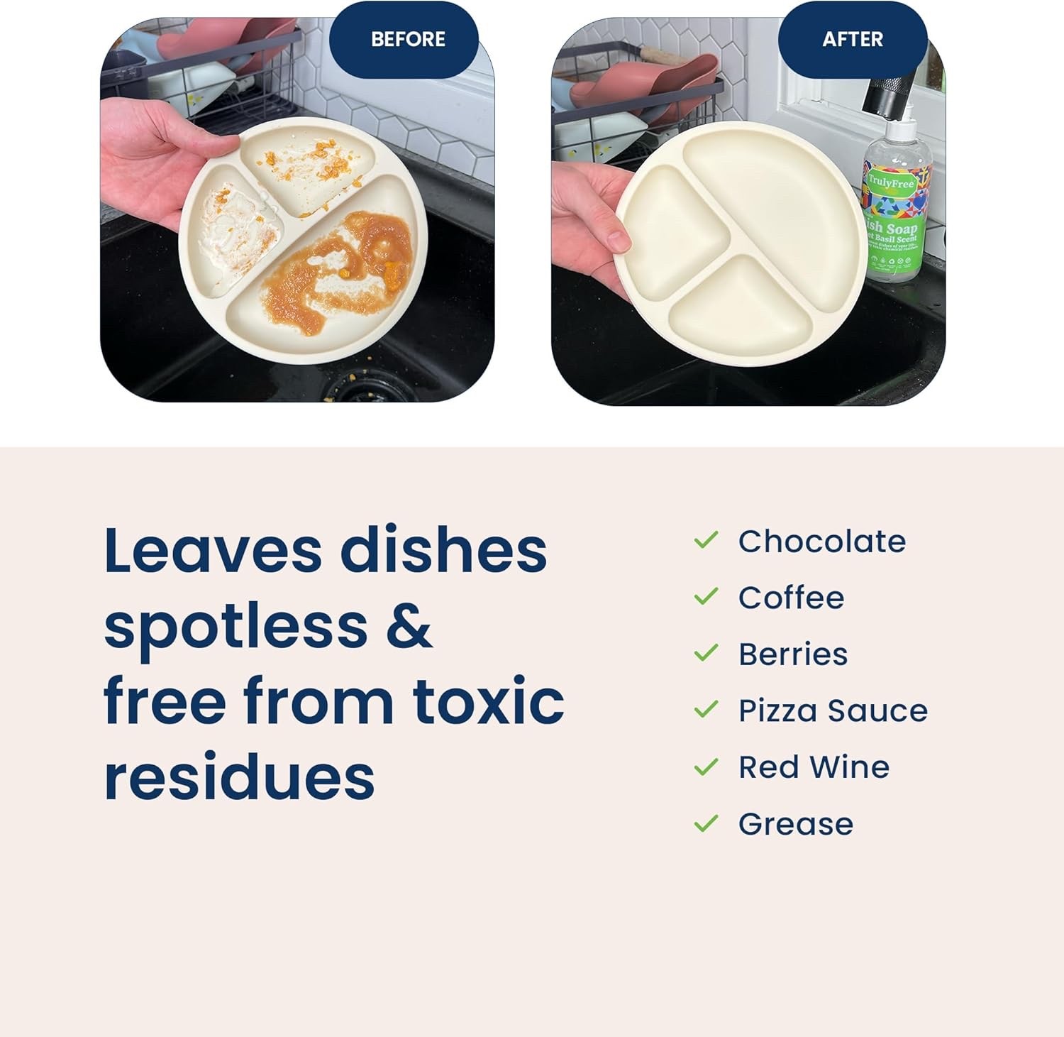 Truly Free Non Toxic Dish Soap | Natural Concentrated Dishwashing Liquid – Sweet