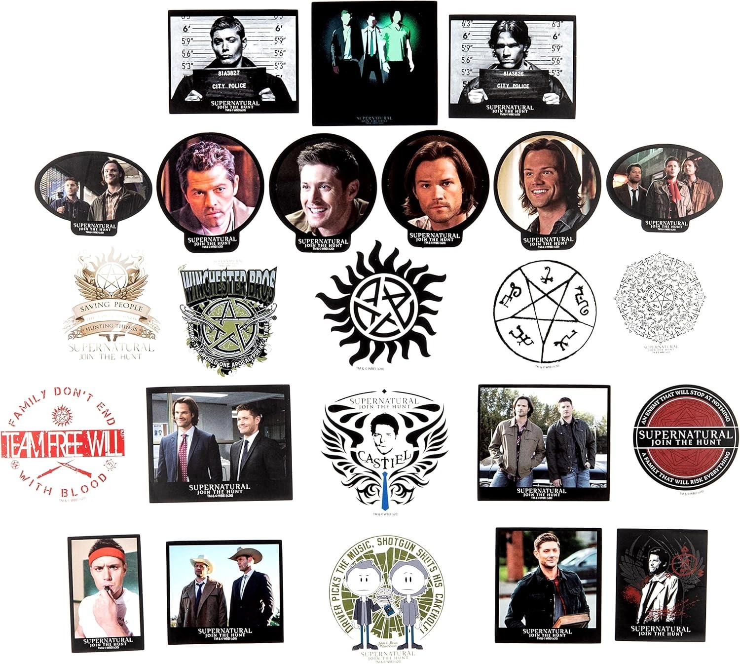 Supernatural Winchester Brothers Vinyl Sticker Pack, 60 Unique Waterproof Dec…