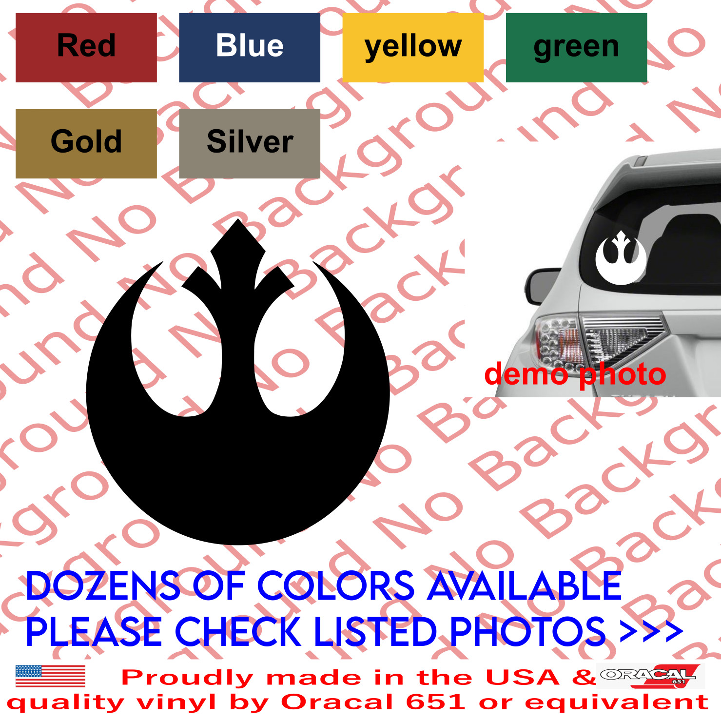 REBEL ALLIANCE Star War Car Window/laptop Vinyl Decal DIE CUT SW001