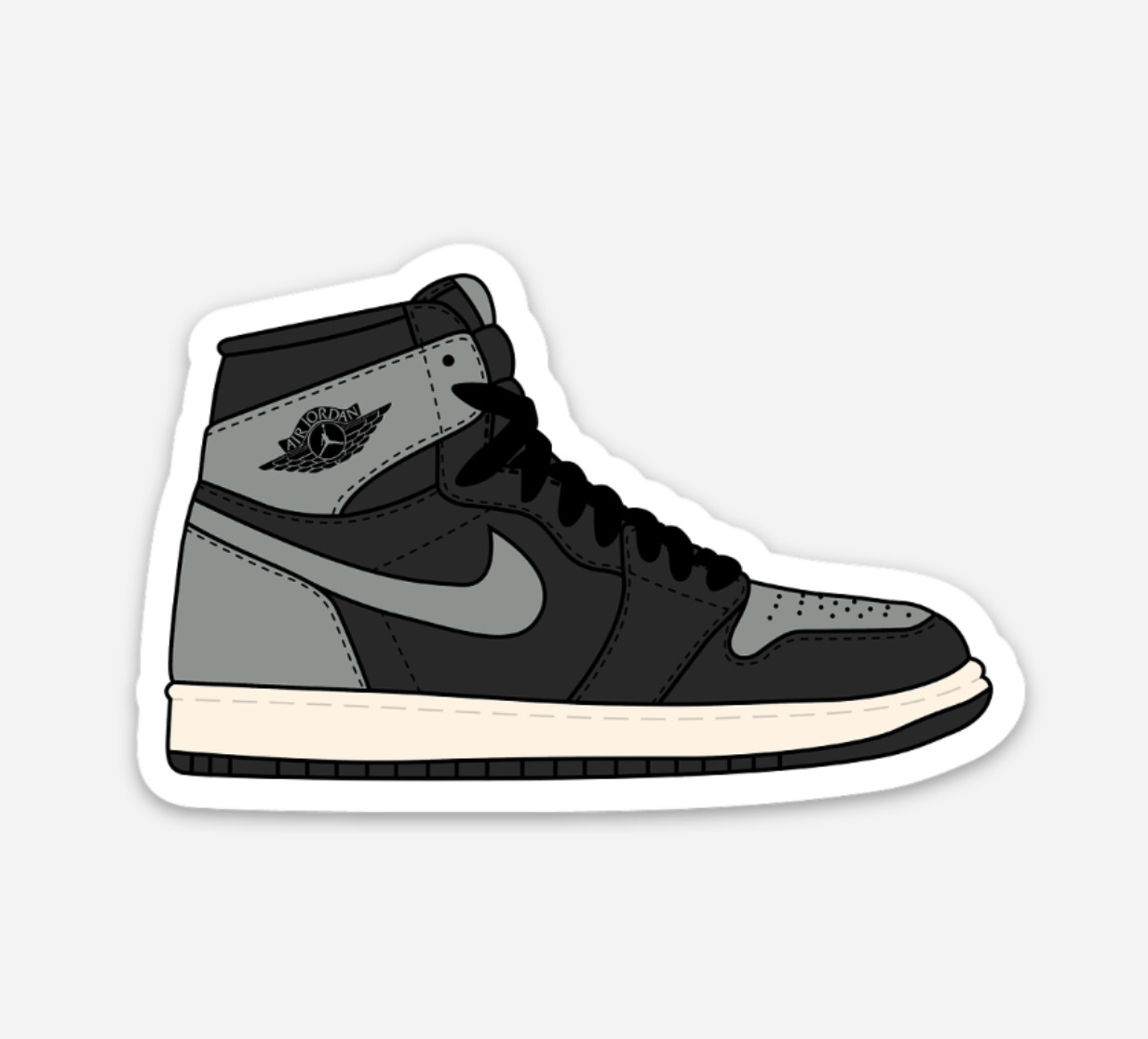 3" Jordan 1 Sticker Sneakers Nike Decal Matte Finish Chicago Bred Mocha Royal