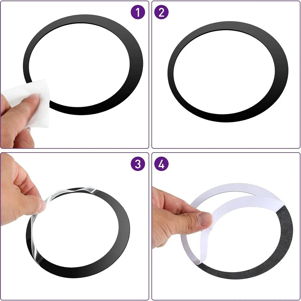 72 Pieces Acrylic Circle Mirror Wall Sticker Round Silver, Black and Gold