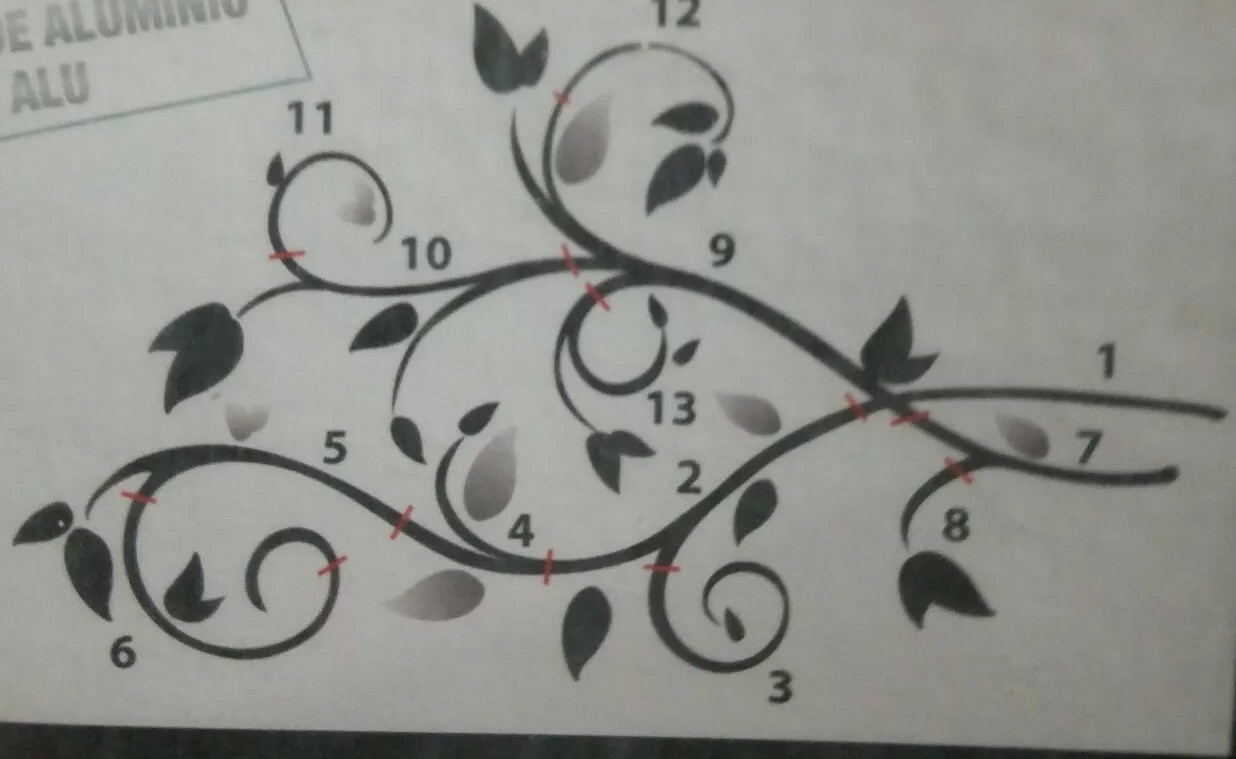 Room Mates Wall Decal Decoration in Vine & Leaves Design Black & Gray Accent