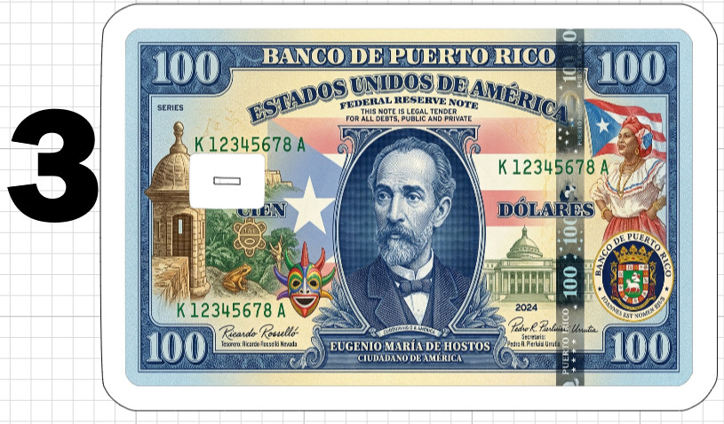 100 Dollar Puerto Rico Flag Bill Gift Credit Debit ATM Card Skin Sticker Art USA