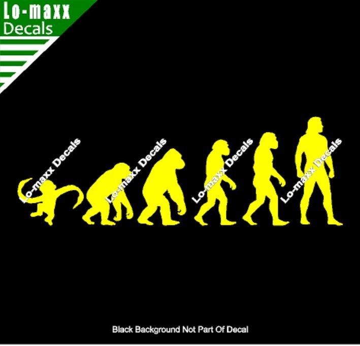 Evolution Of Barrel Of Monkeys Funny Ape To Man Vinyl Decal Sticker Art