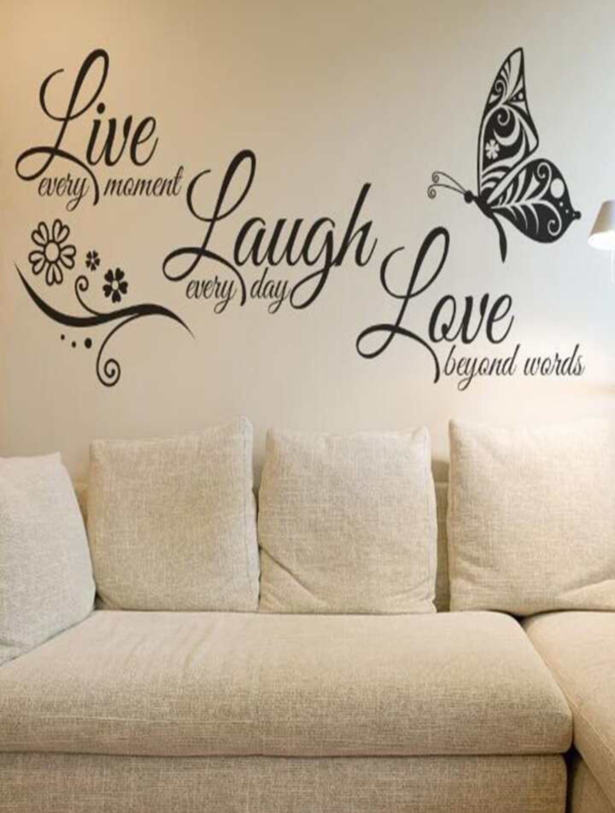1pc Beautiful Butterfly Wall Sticker With Inspiring Words