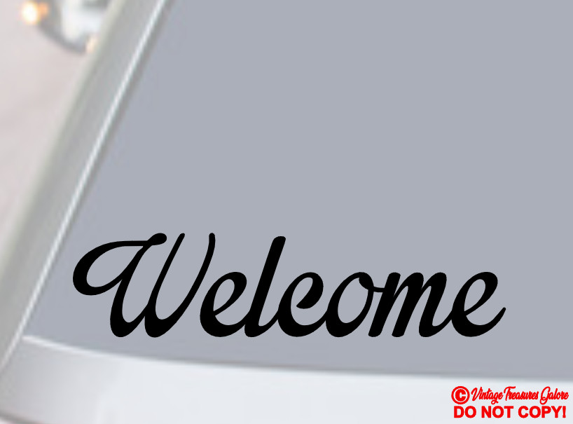 WELCOME Vinyl Decal Sticker Home Business Door Wall Window Entrance Lettering