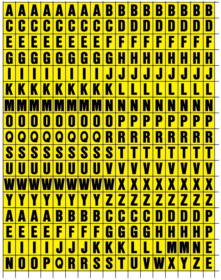 Stick on Vinyl Lettering, Numbers, Self Adhesive 1/2inch LETTERS ONLY COMBO PACK