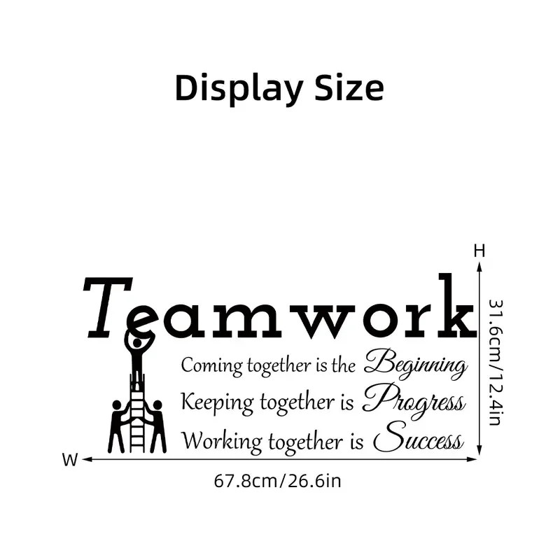 Contemporary Watercolor 'Team Work' Inspirational Quote Wall Decal vinyl