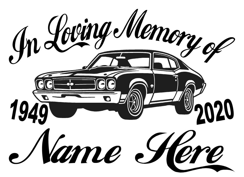 In Loving Memory Decal Hot Rod Car Racing Flag Personalized Car Vinyl Sticker