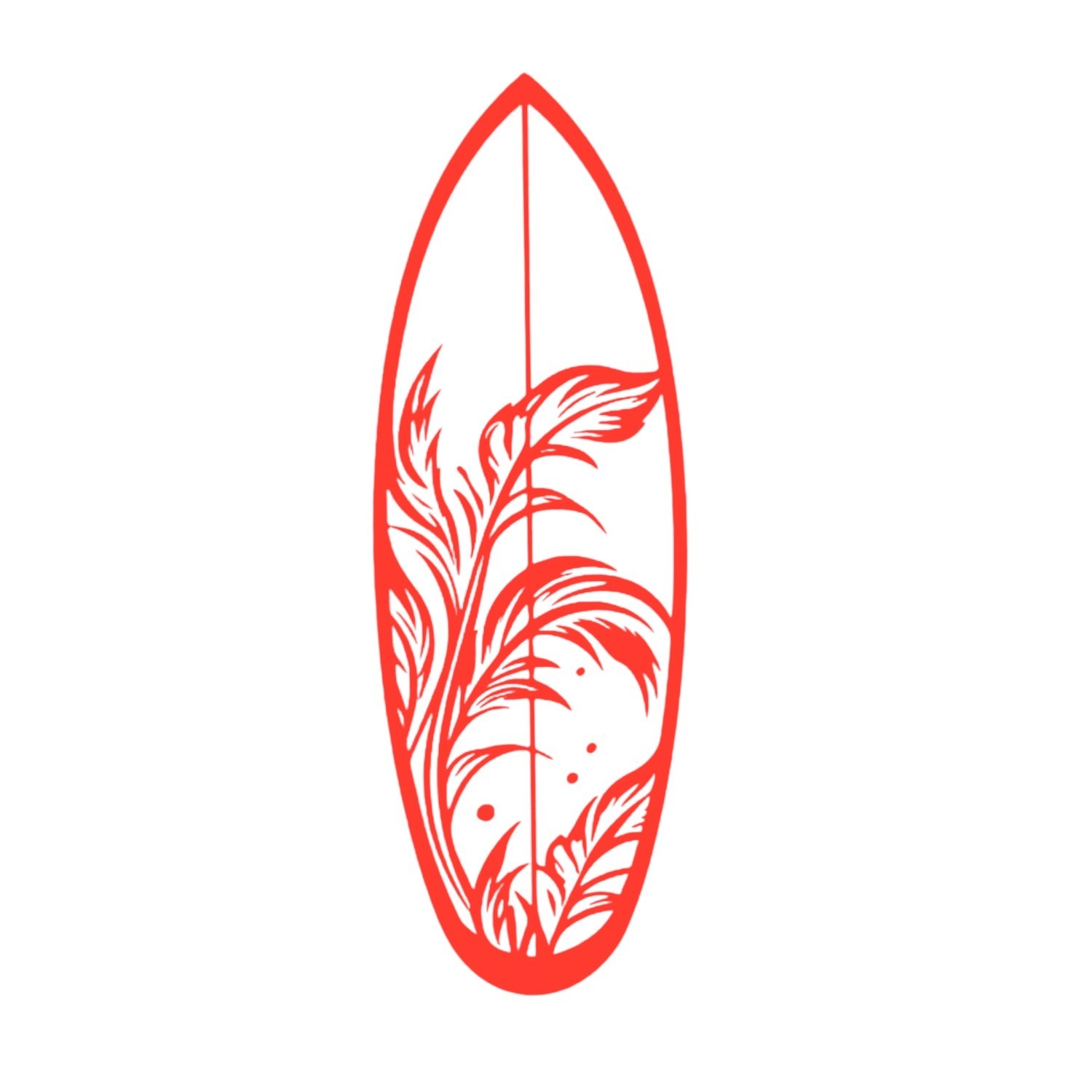 Surfboard Vinyl Decal for car Windows Laptops Any Smooth Surface design #19