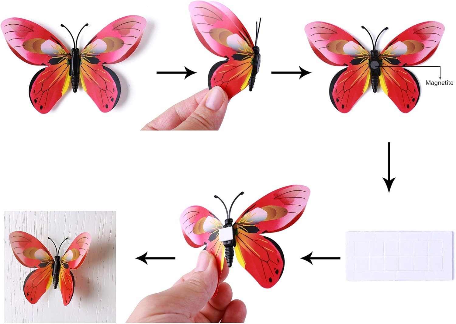 Amaonm 72 Pcs 3D Butterfly Wall Stickers Colorful Butterflies Wall Decor DIY …