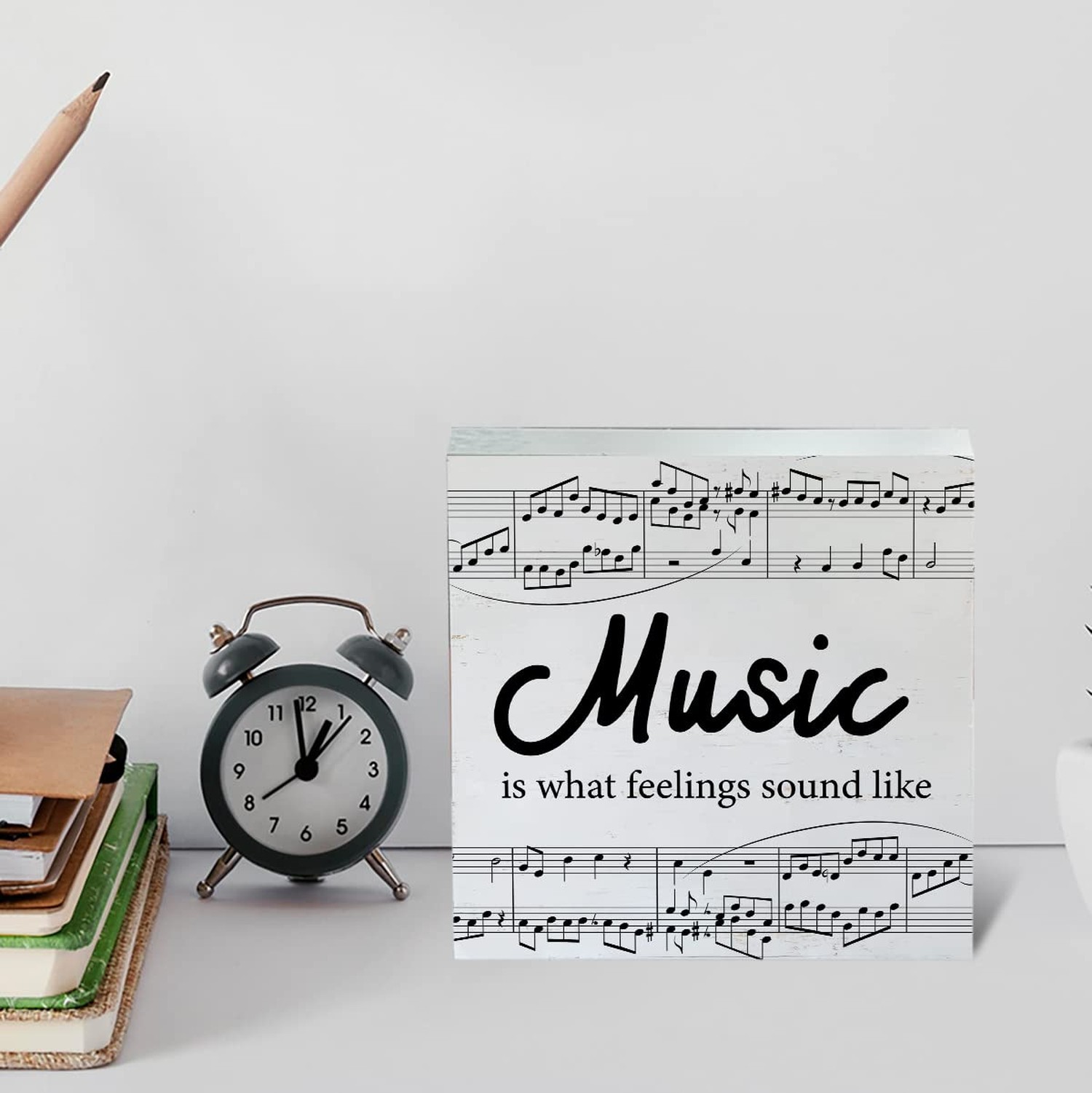Music Lover Gift for Teacher Musician Music is What Feelings Sound Like Woode…