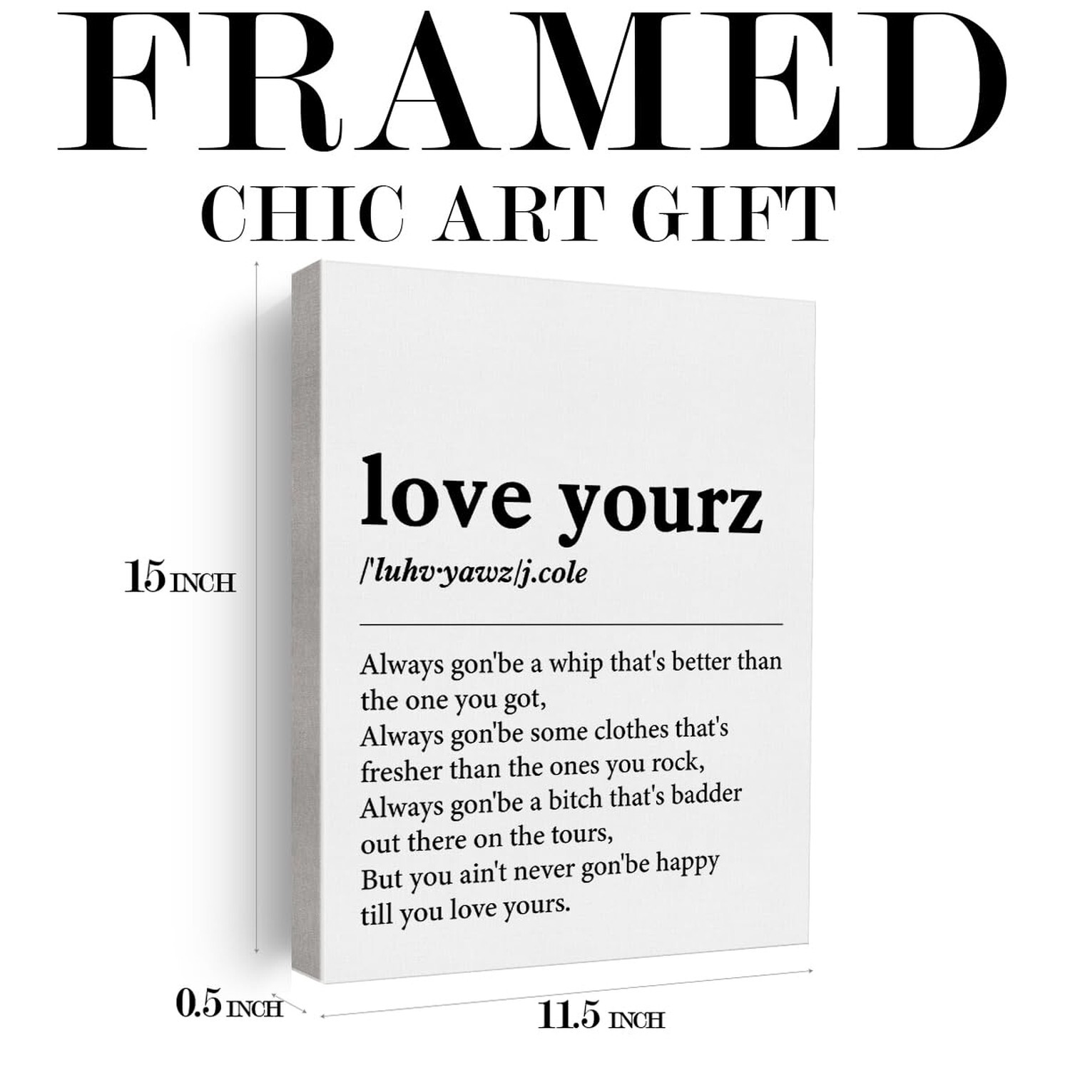 Music Wall Art Decor Music Quotes Poster Framed Painting Print Love Yourz Def…