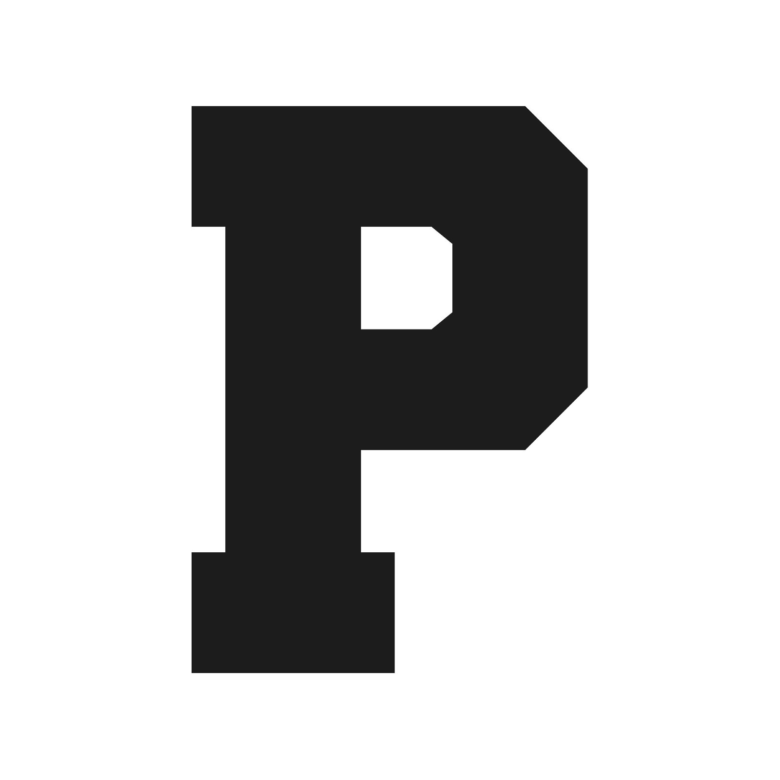 Letter P Varsity font Vinyl decal bold sports font Sticker